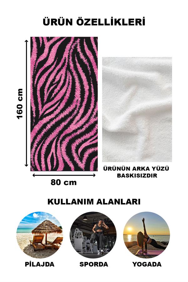 Dekoratif Modern Desenli Plaj Deniz Havlusu Peştamal 80x160 CM LION08