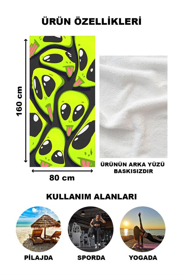 Dekoratif Modern Desenli Plaj Deniz Havlusu Peştamal 80x160 CM LION19