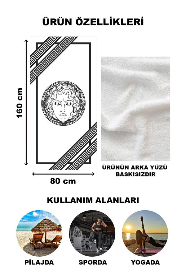 Dekoratif Modern Desenli Plaj Deniz Havlusu Peştamal 80x160 CM LUX72