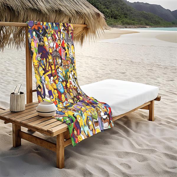 Dekoratif Modern Desenli Plaj Deniz Havlusu Peştamal 80x160 CM PİKA10