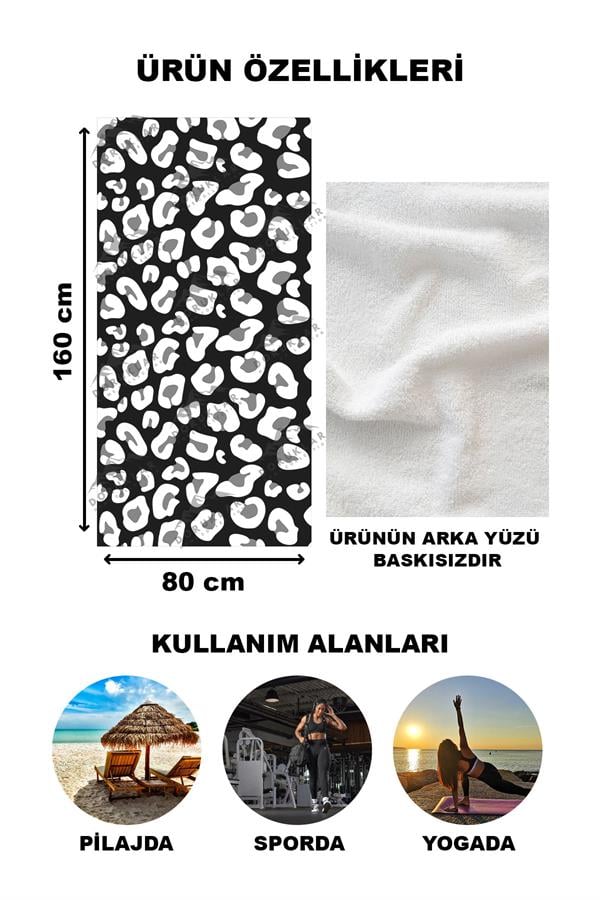 Dekoratif Modern Desenli Plaj Deniz Havlusu Peştamal 80x160 CM PİKA26