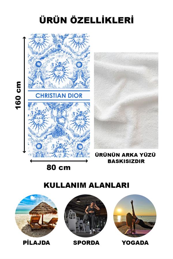 Dekoratif Modern Desenli Plaj Deniz Havlusu Peştamal 80x160 CM LUX34