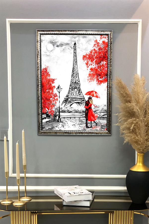 Dekoratif Modern Eyfel Kulesi Paris Desenli Tablo 50x70 CM