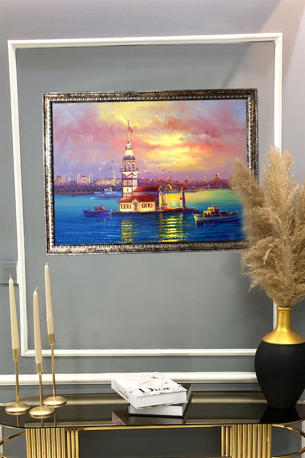 Dekoratif Modern Kız Kulesi Desenli Tablo 50x70 CM