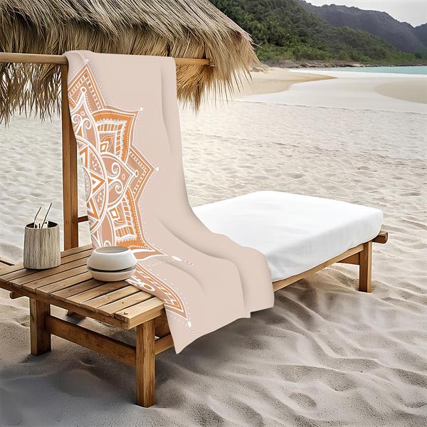Dekoratif Modern Mandala Desenli Plaj Deniz Havlusu Peştamal 80x160 CM MD12