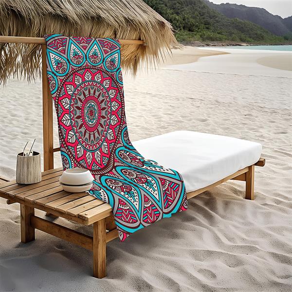 Dekoratif Modern Mandala Desenli Plaj Deniz Havlusu Peştamal 80x160 CM MD04