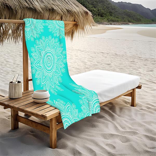 Dekoratif Modern Mandala Desenli Plaj Deniz Havlusu Peştamal 80x160 CM MD09