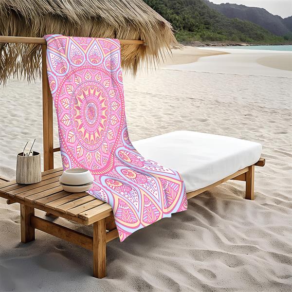 Dekoratif Modern Mandala Desenli Plaj Deniz Havlusu Peştamal 80x160 CM MD06