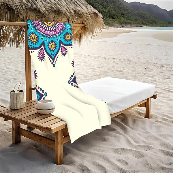 Dekoratif Modern Mandala Desenli Plaj Deniz Havlusu Peştamal 80x160 CM MD08