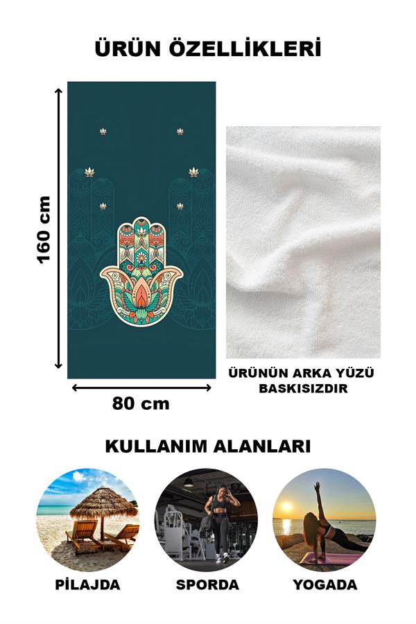 Dekoratif Modern Mandala Desenli Plaj Deniz Havlusu Peştamal 80x160 CM MD05