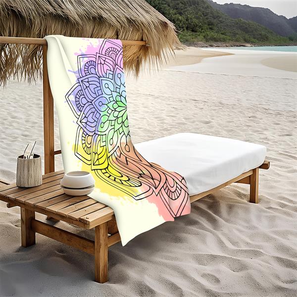 Dekoratif Modern Mandala Desenli Plaj Deniz Havlusu Peştamal 80x160 CM MD01
