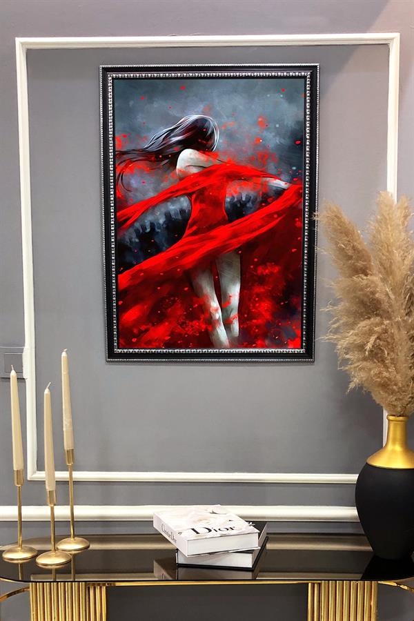 Dekoratif Modern Sanatsal Dansçı Kız Desenli Tablo 50x70 CM