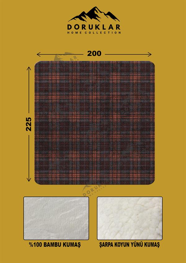 Dekoratif Modern Yılbaşı Desenli %100 Bambu Kumaşlı Battaniye