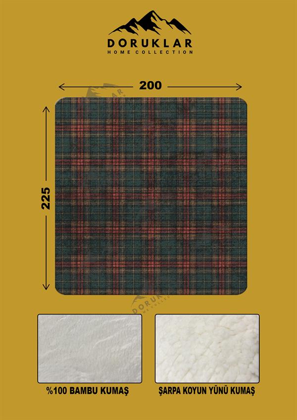Dekoratif Modern Yılbaşı Desenli %100 Bambu Kumaşlı Battaniye