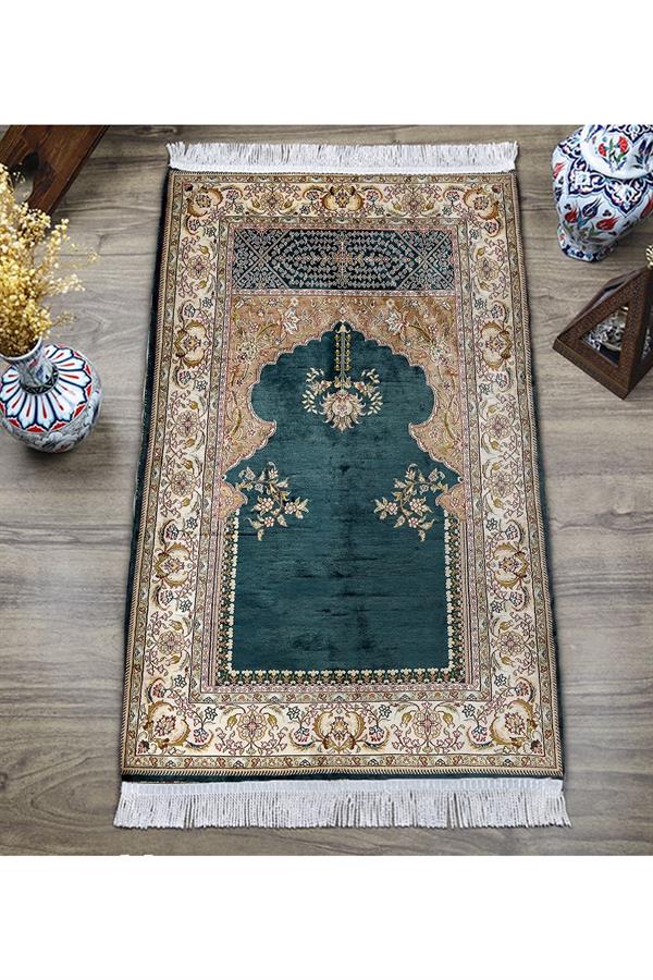 Dijital Baskı Kaymaz Taban Yıkanabilir Püsküllü Seccade