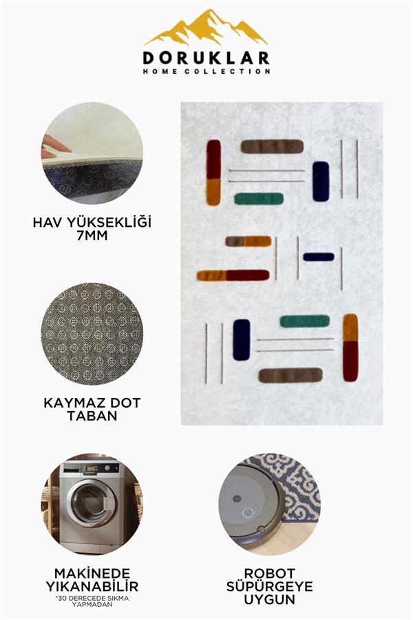 Dijital Baskı Kaymaz Taban Yıkanabilir 2'li Punch Banyo Paspas Takımı PCP004