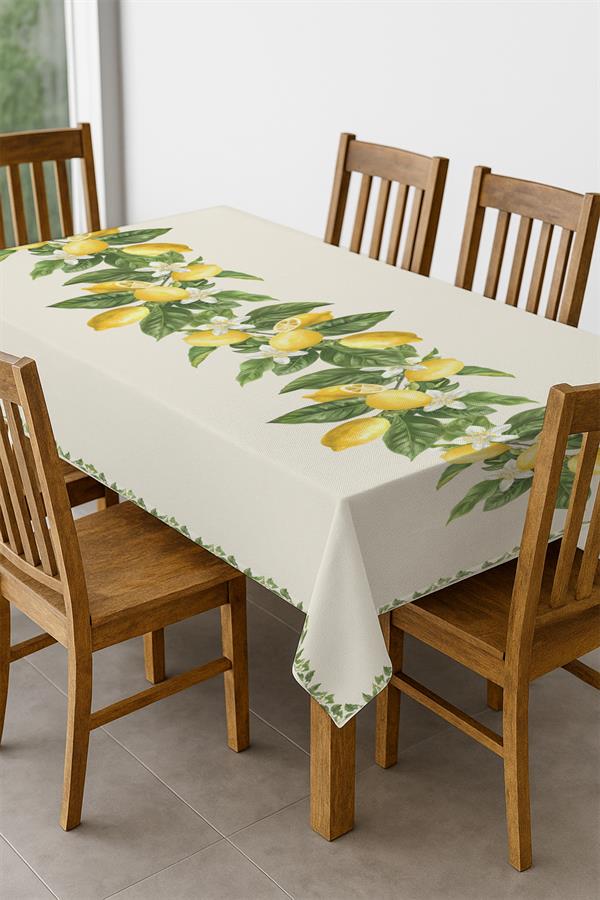 Dijital Baskı Pamuklu Keten Kumaş 150x200cm Masa Örtüsü - Runner Hediyeli MSRT001