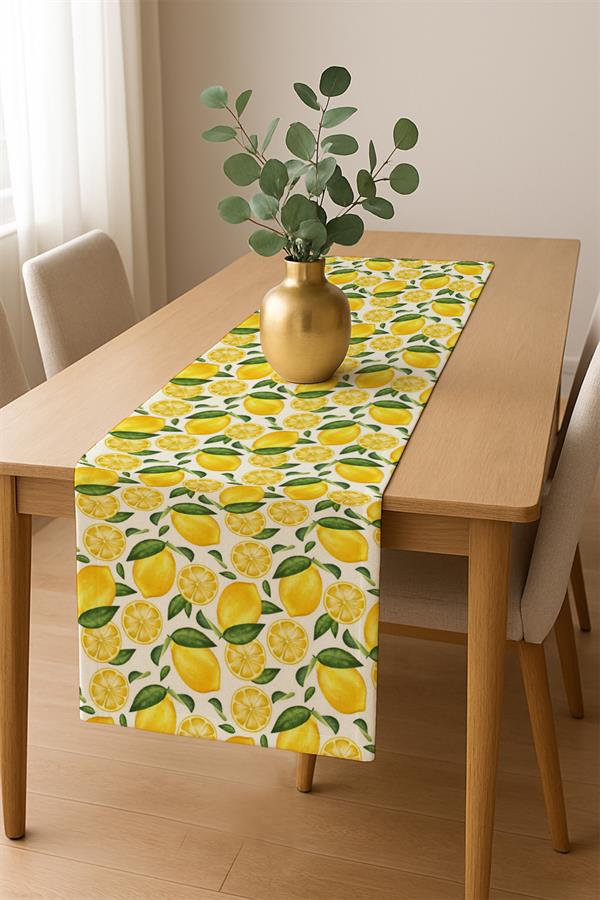 Dijital Baskı Pamuklu Keten Kumaş 150x200cm Masa Örtüsü - Runner Hediyeli MSRT008