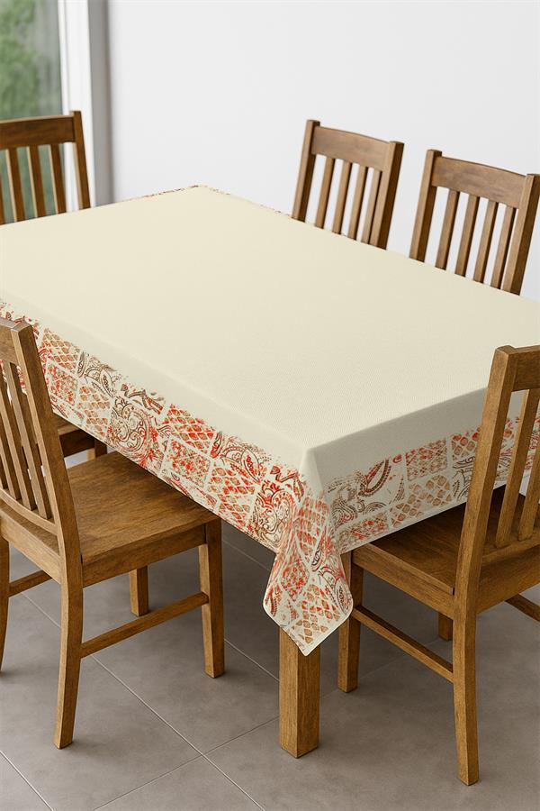 Dijital Baskı Pamuklu Keten Kumaş 150x200cm Masa Örtüsü - Runner Hediyeli MSRT002