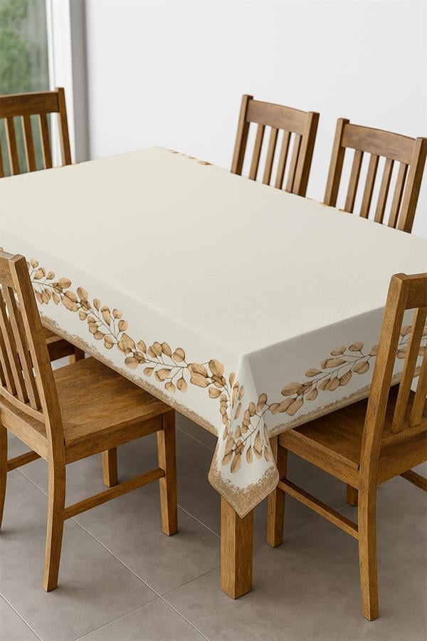 Dijital Baskı Pamuklu Keten Kumaş 150x200cm Masa Örtüsü - Runner Hediyeli MSRT004
