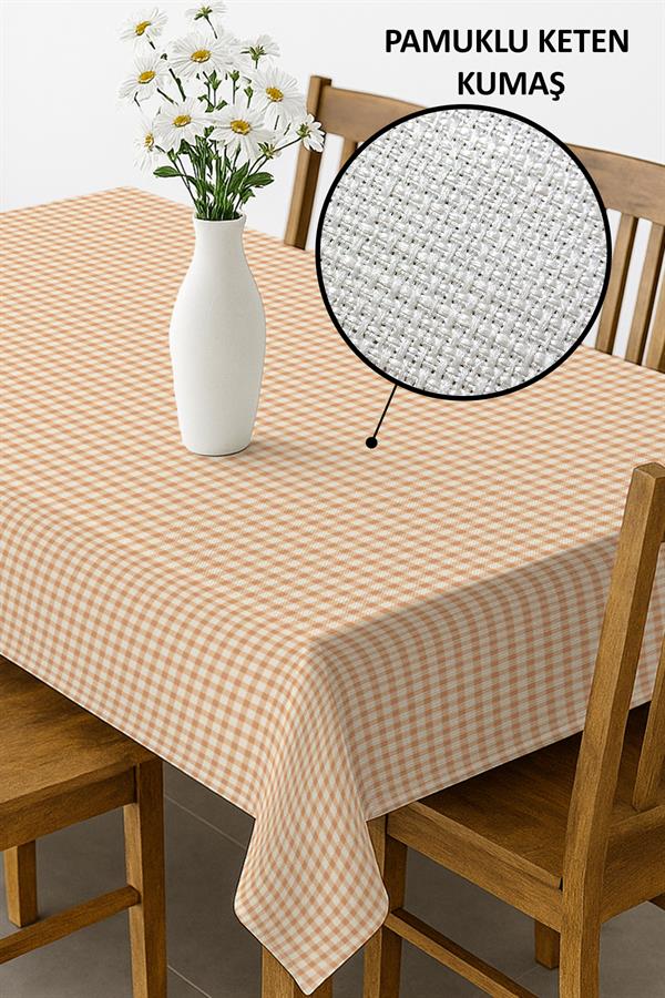 Dijital Baskı Pamuklu Keten Kumaş 150x200cm Masa Örtüsü - Runner Hediyeli MSRT018