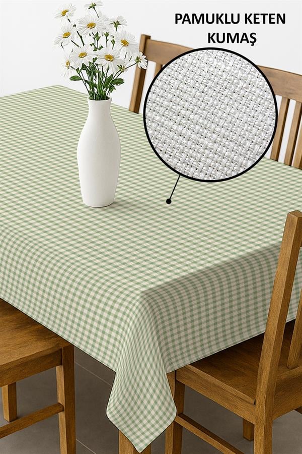 Dijital Baskı Pamuklu Keten Kumaş 150x200cm Masa Örtüsü - Runner Hediyeli MSRT016
