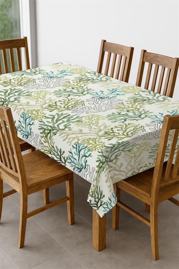 Dijital Baskı Pamuklu Keten Kumaş 150x200cm Masa Örtüsü - Runner Hediyeli MSRT009