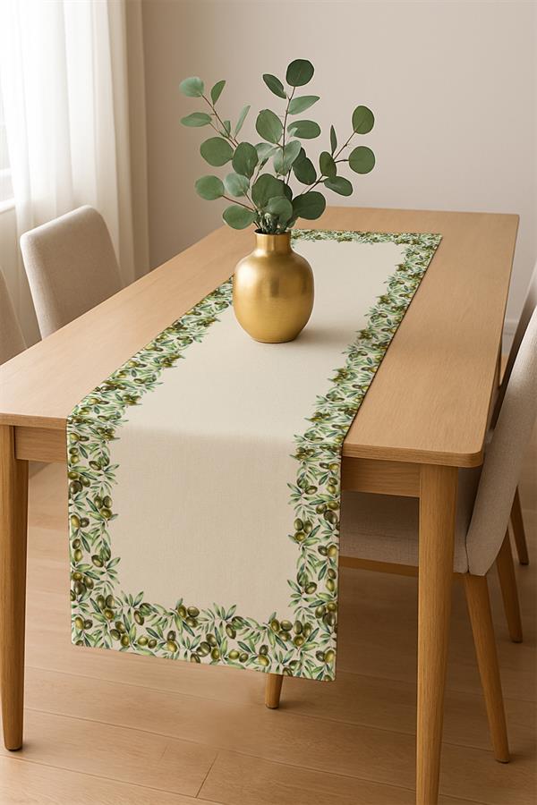 Dijital Baskı Pamuklu Keten Kumaş 150x200cm Masa Örtüsü - Runner Hediyeli MSRT010