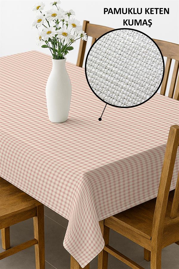 Dijital Baskı Pamuklu Keten Kumaş 150x200cm Masa Örtüsü - Runner Hediyeli MSRT014