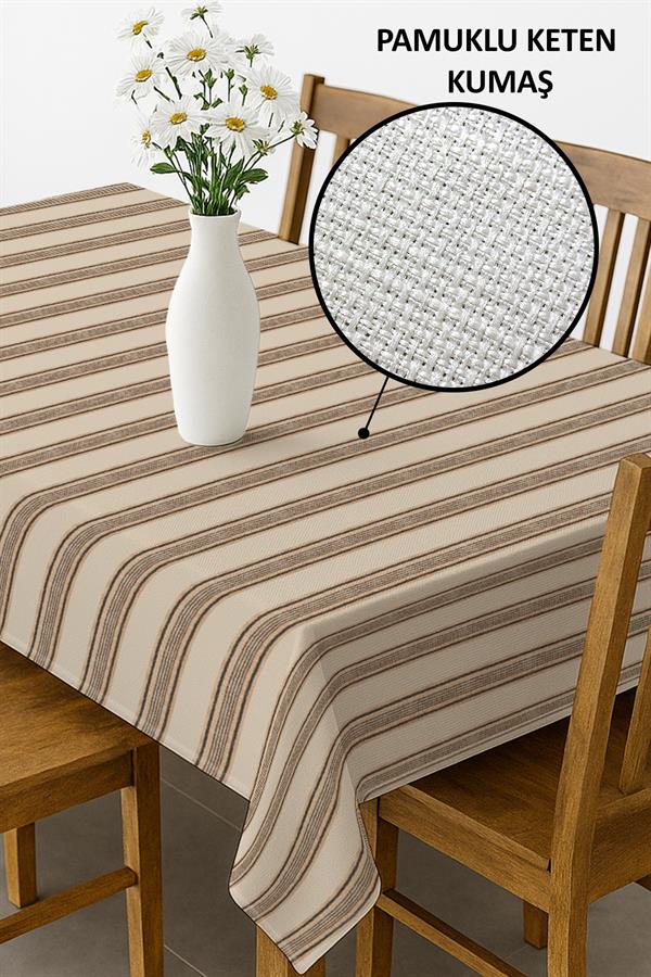 Dijital Baskı Pamuklu Keten Kumaş 150x200cm Masa Örtüsü - Runner Hediyeli MSRT011