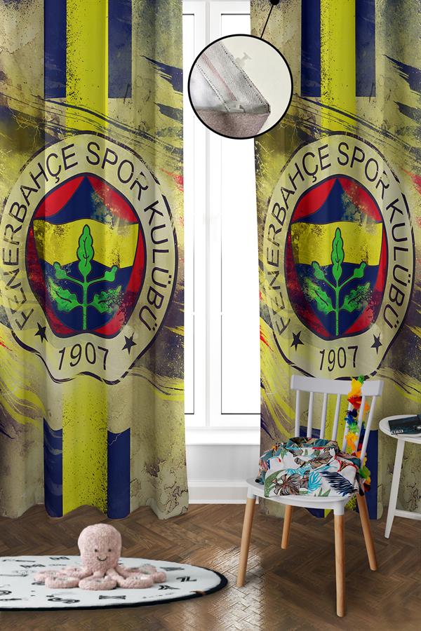 Dijital Baskı Yıkanabilir Dekoratif Modern Desenli 2 Kanat Bebek ve Çocuk Odası Fon Perdesi