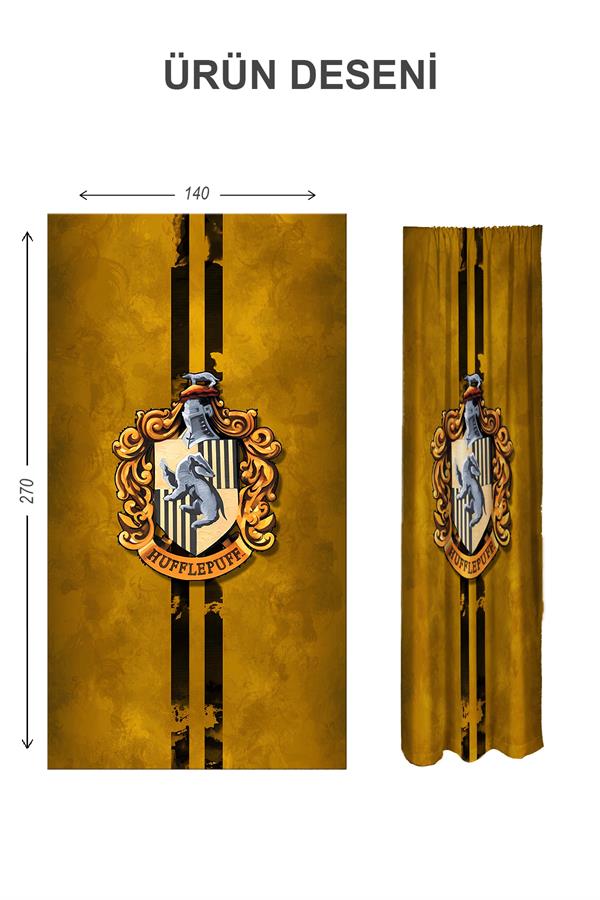 Dijital Baskı Yıkanabilir Harry Potter Desenli 2 Kanat Bebek ve Çocuk Odası Fon Perdesi