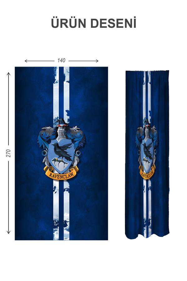 Dijital Baskı Yıkanabilir Harry Potter Desenli 2 Kanat Bebek ve Çocuk Odası Fon Perdesi