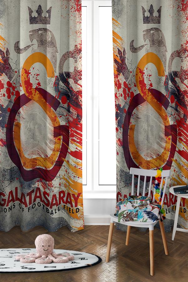 Dijital Baskı Yıkanabilir Modern Desenli 2 Kanat Bebek ve Çocuk Odası Fon Perdesi