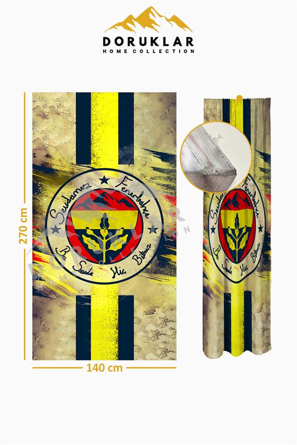 Dijital Baskı Yıkanabilir Sportif Desenli 2 Kanat Genç ve Çocuk Odası Fon Perdesi PRD0055
