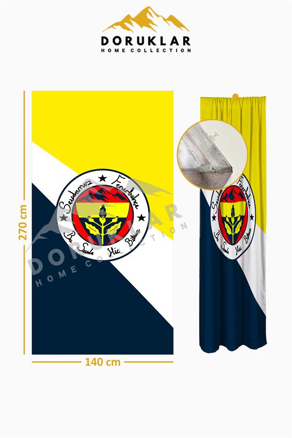 Dijital Baskı Yıkanabilir Sportif Desenli 2 Kanat Genç ve Çocuk Odası Fon Perdesi PRD0057