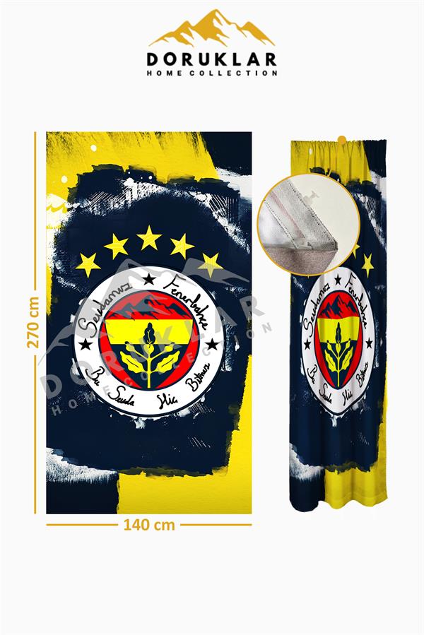 Dijital Baskı Yıkanabilir Sportif Desenli 2 Kanat Genç ve Çocuk Odası Fon Perdesi PRD0058