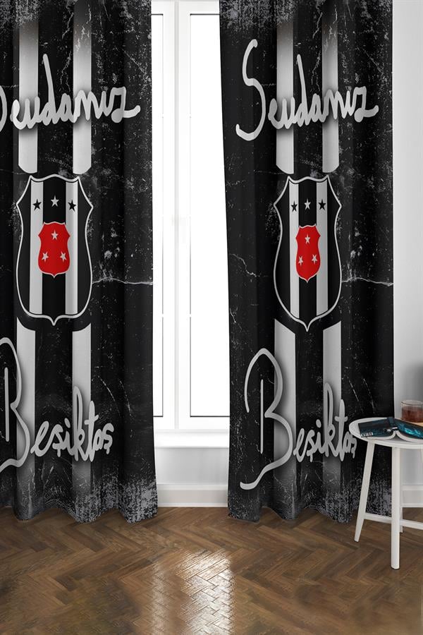 Dijital Baskı Yıkanabilir Sportif Desenli 2 Kanat Genç ve Çocuk Odası Fon Perdesi PRD0056