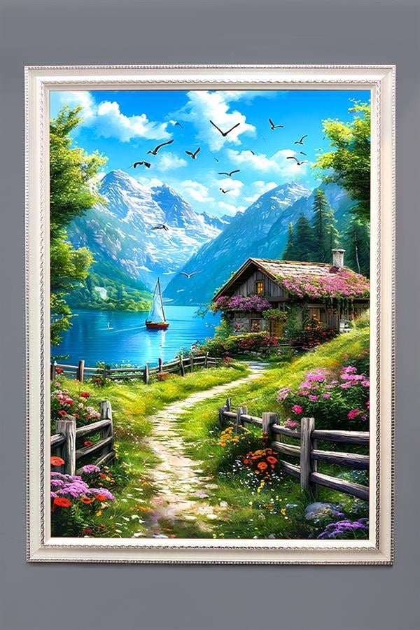 Doğa ve Manzara Desenli Çerçeveli Duvar Tablosu 50x70cm SERENE15