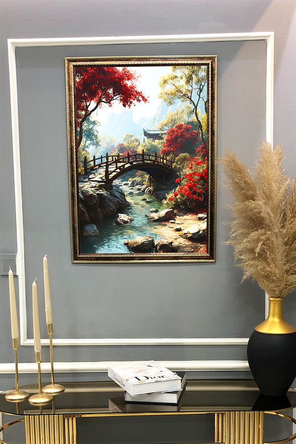 Doğa ve Manzara Desenli Çerçeveli Duvar Tablosu 50x70cm SERENE05