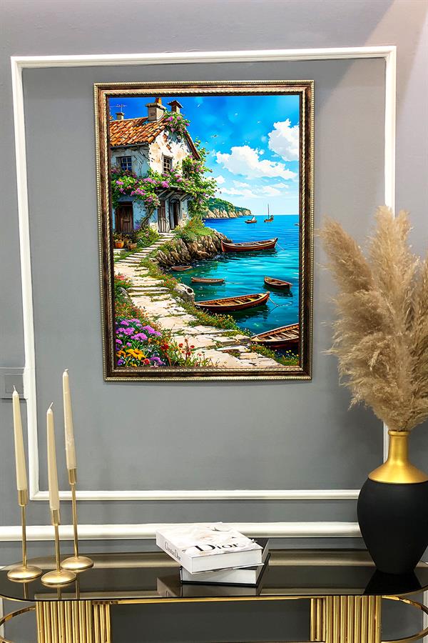 Doğa ve Manzara Desenli Çerçeveli Duvar Tablosu 50x70cm SERENE12