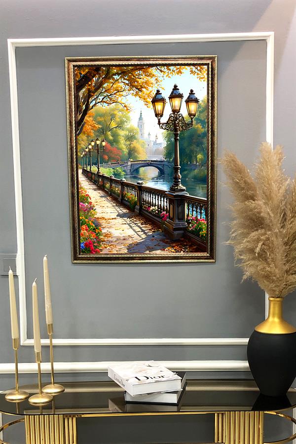 Doğa ve Manzara Desenli Çerçeveli Duvar Tablosu 50x70cm SERENE04