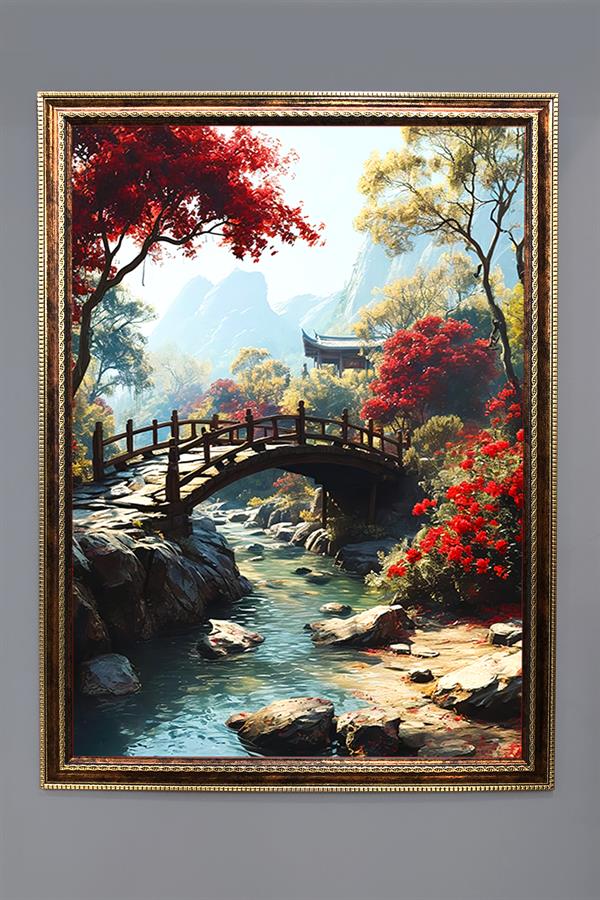 Doğa ve Manzara Desenli Çerçeveli Duvar Tablosu 50x70cm SERENE05