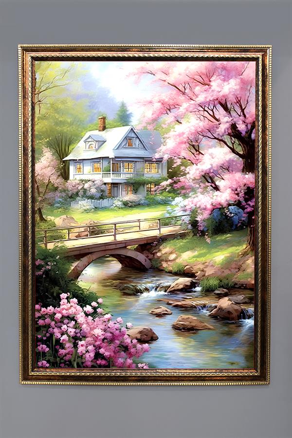 Doğa ve Manzara Desenli Çerçeveli Duvar Tablosu 50x70cm SERENE03