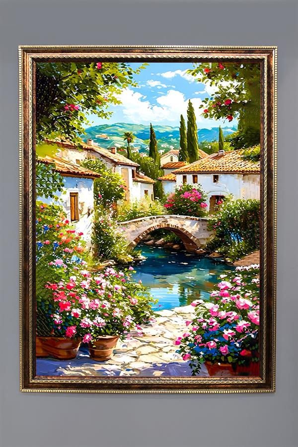 Doğa ve Manzara Desenli Çerçeveli Duvar Tablosu 50x70cm SERENE07