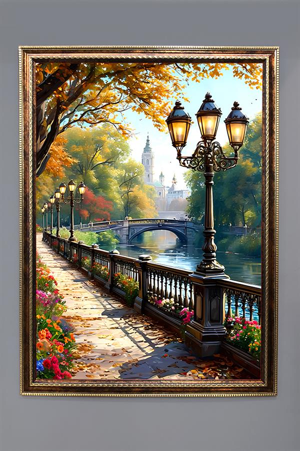 Doğa ve Manzara Desenli Çerçeveli Duvar Tablosu 50x70cm SERENE04