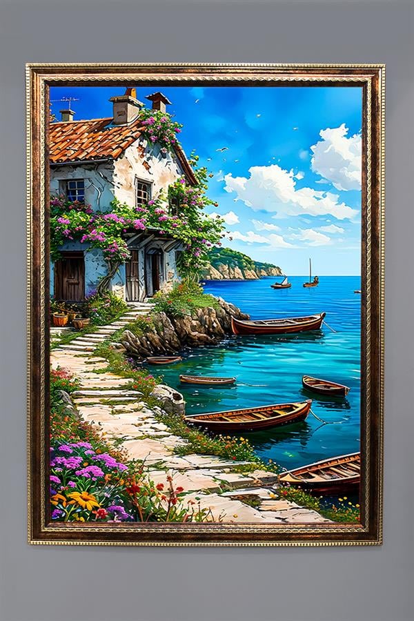 Doğa ve Manzara Desenli Çerçeveli Duvar Tablosu 50x70cm SERENE12