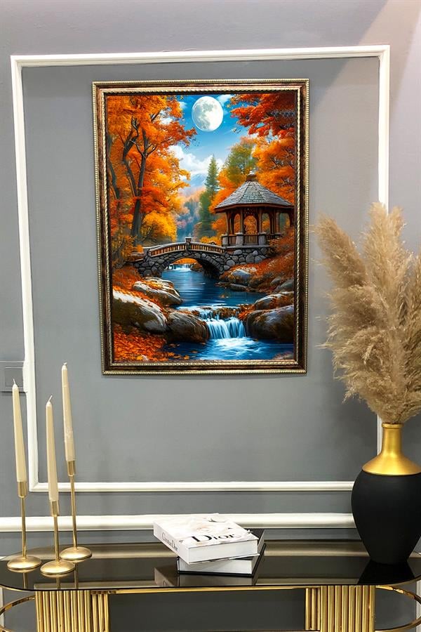 Doğa ve Manzara Desenli Çerçeveli Duvar Tablosu 50x70cm SERENE09