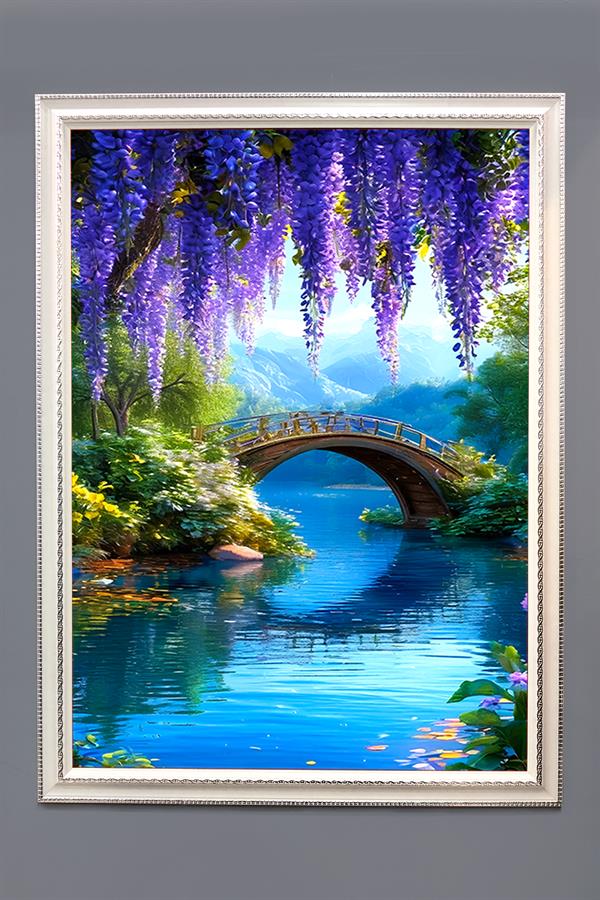 Doğa ve Manzara Desenli Çerçeveli Duvar Tablosu 50x70cm SERENE06