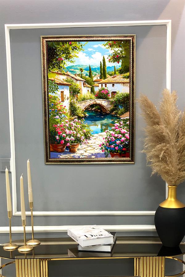 Doğa ve Manzara Desenli Çerçeveli Duvar Tablosu 50x70cm SERENE07